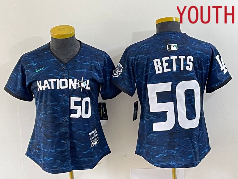 Youth Los Angeles Dodgers 50 Betts National League Nike Royal 2023 MLB All Star MLB Jersey